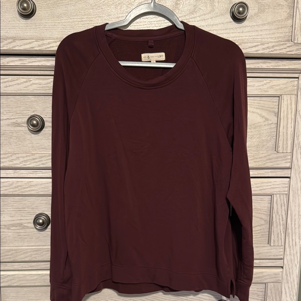 Lou & Grey Burgundy Long Sleeve Top